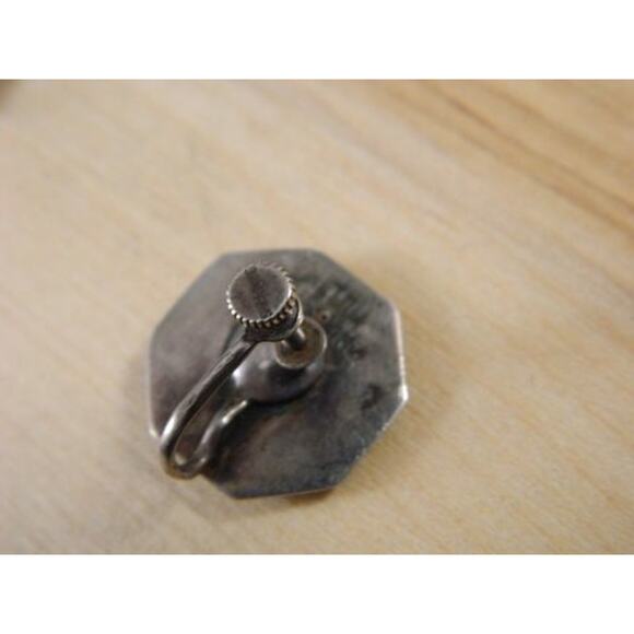 Vintage Siam Sterling Silver Screw Back Earrings Thailand Niello Dancer Earrings - Picture 5 of 7